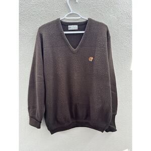 Womens Pickering by Kimberton Sweater Size Large Brown Lion Long Sleeve V-neck